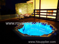 8 persons octagonal whirlpool bathtub outdoor jacuzzi spa pool
