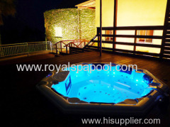 8 persons octagonal whirlpool bathtub outdoor spa pool