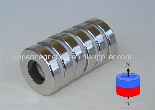Neodymium magnet with countersunk hole