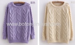 Braids design knitted sweater
