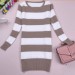 Striped long slv knit sweater