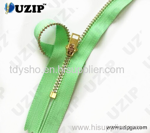 metal cupronickel zipper with closed end