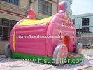 Pink Fireproof Inflatable Combos Bouncers , Bouncy Castles Inflatables