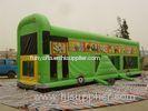 Green Bus Commercial Giant Inflatable Bouncer For Blow Up Park Games