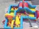 Colorful Amusement Park Large bouncy assault course hire With double stitching