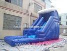 Blue Outdoor inflatable water slide with pool , Giant Inflatable Water Toys