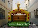 Yellow Giraffe waterproof Commercial Inflatable Bouncers With 0.55 mm PVC