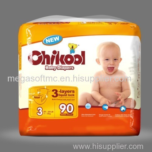 High quality big elastic ear baby diaper manufacturer