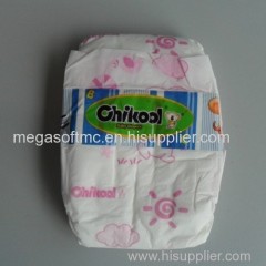 PE back sheet baby diaper with PP tapes