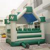 Green And White Kids Commercial Inflatable Bouncers For bounce house games