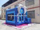 Custome Dolphins Inflatable Combos Bouncer / Blue Bounce House Slide Combo