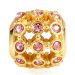 Gold Plated Sterling Silver In the Spotlight Bead with Light Rose Austrian Crystal Wholesale