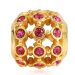 Gold Plated Sterling Silver In the Spotlight Bead with Light Rose Austrian Crystal Wholesale