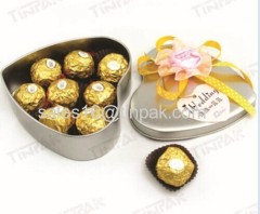 wedding gift tin box with ribbon