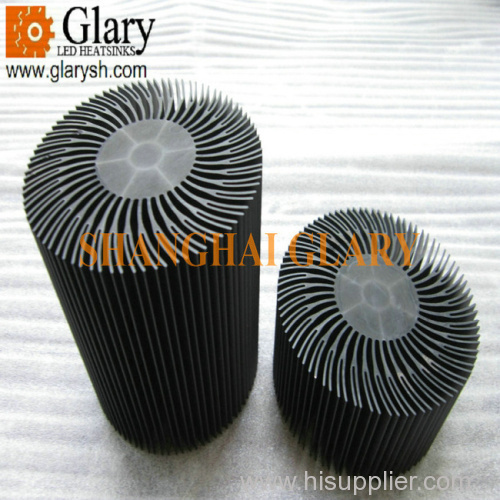 GLR-HS-148 90mm Circular Black Heatsinks Aluminum Extruded Profile Cooler