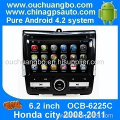 Ouchuangbo Pure Android 4.2 DVD Player 3G Wifi Bluetooth TV Honda city 2008-2011 GPS Navigation Stereo System