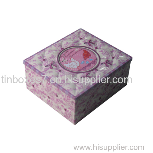 glossy square valentine gift tin box factory