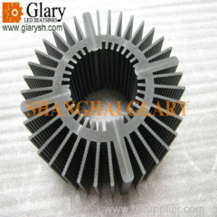 GLR-HS-012 133mm Black Round LED Cooler AL6063 Extrusion Profiles
