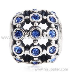 Cheapest Antique Sterling Silver In the Spotlight Bead with Clear Austrian Crystal