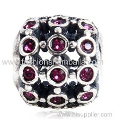 Antique Sterling Silver In the Spotlight Bead with Clear Austrian Crystal