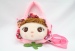 Plush cartoon girl face flower handbags