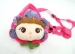 Plush cartoon girl face flower handbags