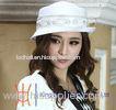 party 100% Handmade Diamond Casing Church Hats for Ladies , White / Beige