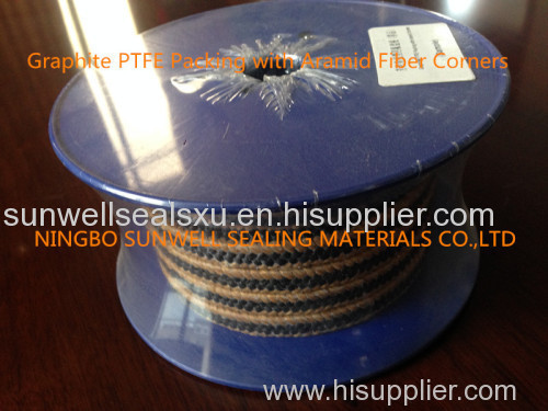 Graphite PTFE Packing with Aramid Fiber Corners