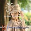 decoratie swirl trendy Organza Ladies Sinamay Hat with feather , custom