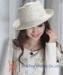 Winter Dress White / Blue Ladies Church Hats Satin Fabric Headwear