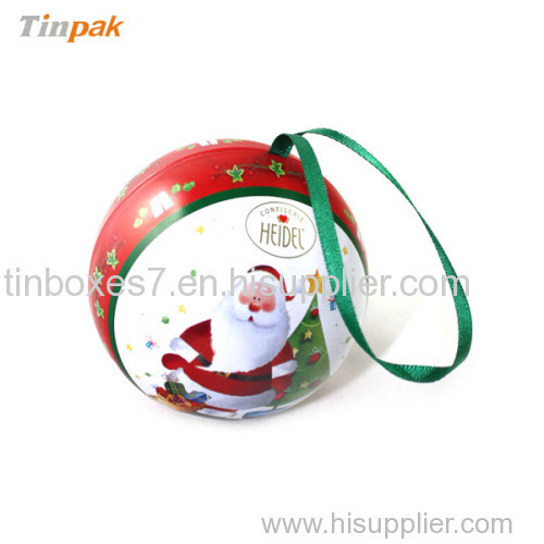 food grade ball shape tin box for sugarplum