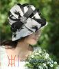 White / Black Decoration Party Fashionable Dressy Church Hats With Rose