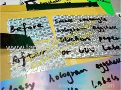 New Product Small Rectangle Hologram Ultra Destructive Vinyl Materials Holographic Graffiti Eggshell Sticker Papers