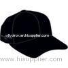 Adjustable Velcro Cotton Ladies Golf Caps , Black 3d Embroidery Promotional Baseball Hats