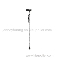 Extendable plastic handled patterned walking stick