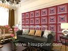 Parlour Decorative Leather Textured 3D Wall Panel Embossed Indoor Wall Decals 400*400 mm