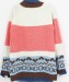 Color stripe knit coat