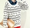 Character pattern knit loose slv Pullover