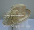 Sand Church Sinamay Ladies Hats Big Up Brim With Sinamay Loops And Feather Trim