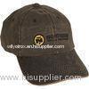 Custom Brown 3D Embroidery Cotton Baseball Caps For Men With 6 Panel