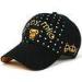 Plain Black Cotton Baseball Caps Hats With 6 Panels / Velcro Closure For Children