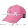 Custom 7-Panel Pink Plain Ladies Golf Caps 3d Embroidery , Breathable