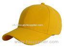 Yellow Customized 100% Cotton Baseball Caps For Women , 58cm Sport Hats