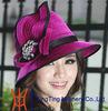 Fancy Sinamay fedora velvet top hat with bowknot , customized