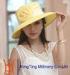 Church Light yellow / purple organza hats ladies with 100% Polyester