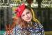 Ladies Red Flowers Fascinators With Black Net On Surface For Church / Wedding