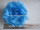 Decorative Blue Real Silk Flower headpieces For Weddings with Plain Dyed Pattern