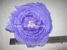 Purple Silk Flower Headpieces For Garden Decoration , Wedding Hair Accessories