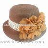 Women's Straw Hat with Shiffon Flower Decoration, Various Colors/Designs, Logo Can be Printed