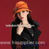 Round top Woman Wool Fedora Hats , Leisure felt fedora hat for wedding